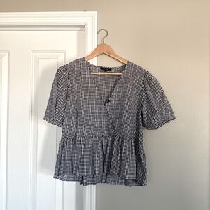 Madewell • Gingham cropped blouse • size M
